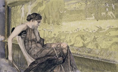 Penelope Weaving a Shroud for Laertes Her Father-in-law While She Awaits the Return of Her Husband Odysseus by Max Klinger